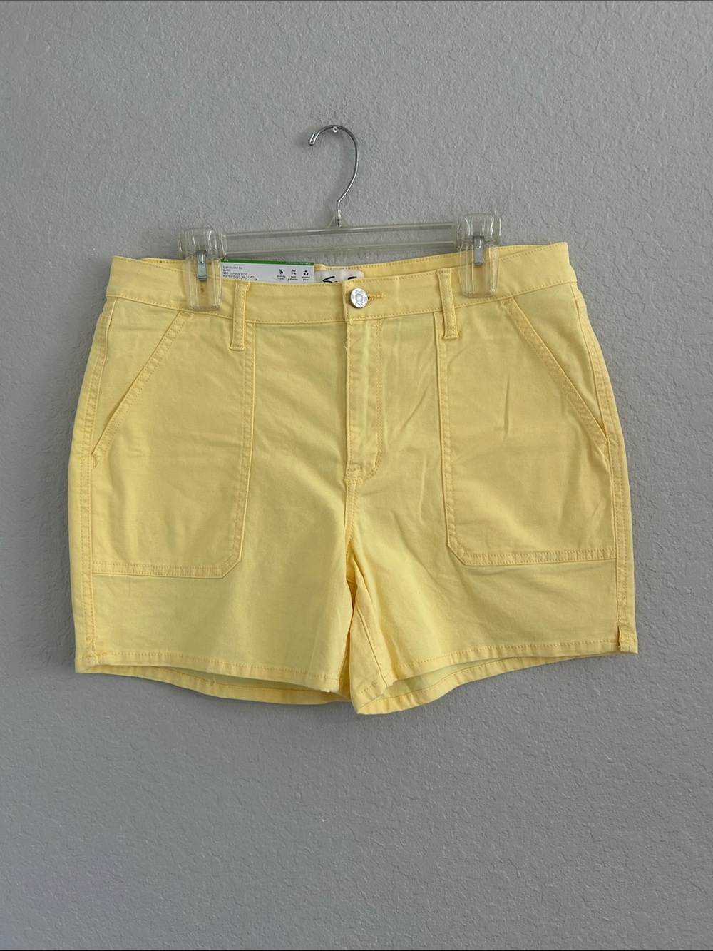 Seven7 Pale Yellow Patch Pocket Shorts